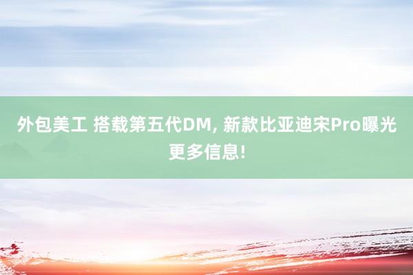 外包美工 搭载第五代DM, 新款比亚迪宋Pro曝光更多信息!