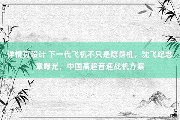 详情页设计 下一代飞机不只是隐身机，沈飞纪念章曝光，中国高超音速战机方案