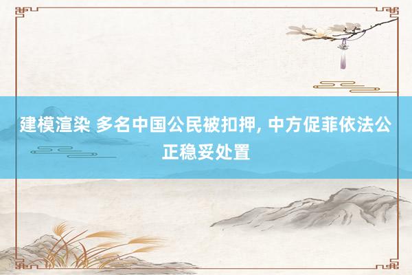 建模渲染 多名中国公民被扣押, 中方促菲依法公正稳妥处置