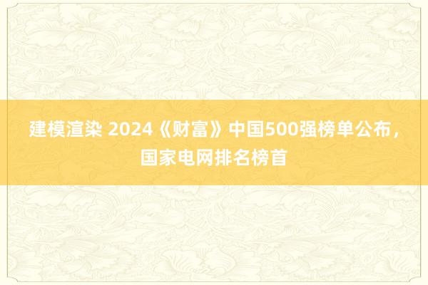 建模渲染 2024《财富》中国500强榜单公布，国家电网排名榜首