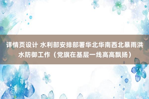 详情页设计 水利部安排部署华北华南西北暴雨洪水防御工作（党旗在基层一线高高飘扬）